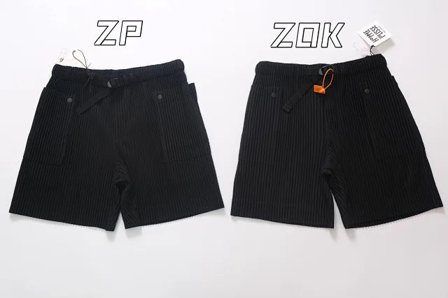 ZOK / 이세이미야케 옴므플리세 쇼츠 . 미야케 히사히 HPSS23JF174 퓨어컬러 플리츠 반바지