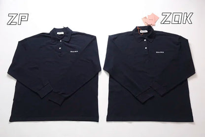 zok/미우미우 남성 여성 긴팔 폴로 셔츠