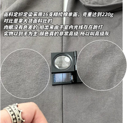 ZOK / 발렌시아가 반팔티 , 프리미엄 그레이 앞뒤 자수 T