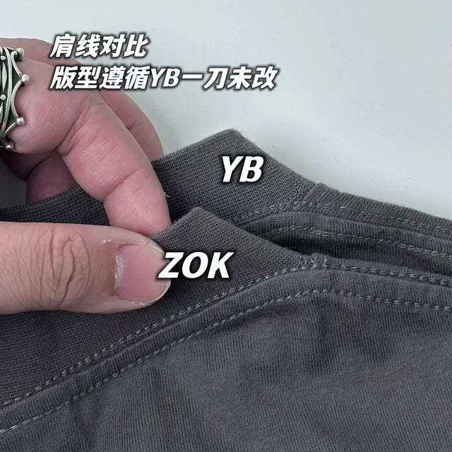 ZOK / 발렌시아가 반팔티 , 프리미엄 그레이 앞뒤 자수 T