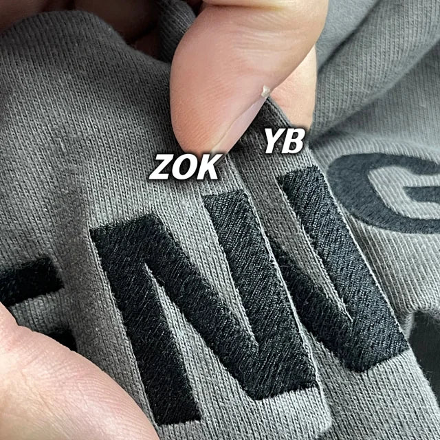 ZOK / 발렌시아가 반팔티 , 프리미엄 그레이 앞뒤 자수 T
