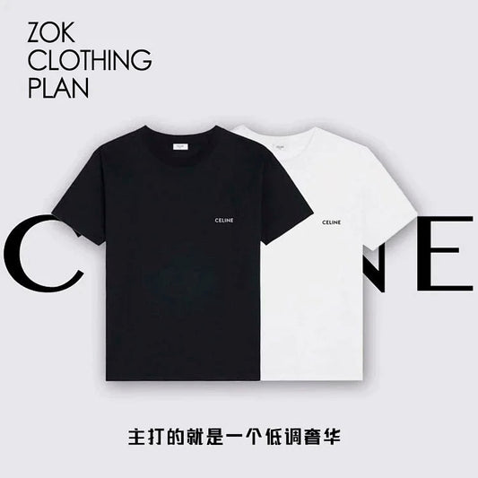 ZOK / 셀린느 반팔티 , CEL 작은 로고 프린트 반팔