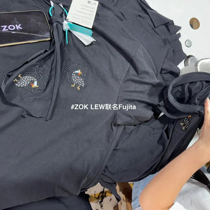 ZOK / 로에베 반팔티 , 제휴 후지타 자수 로고