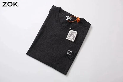 ZOK / 로에베 반팔티 , 로고 자수 차콜그레이