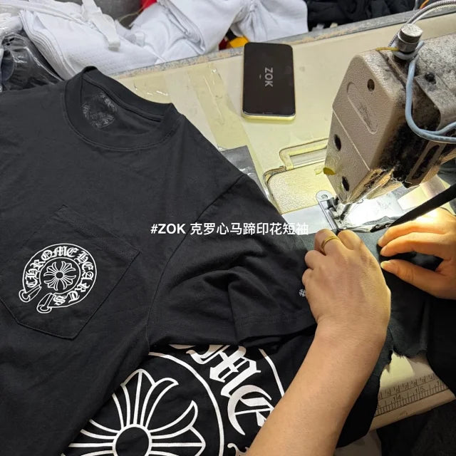 ZOK / 크롬하츠 반팔티 ,  등판 말발굽 프린트 로고