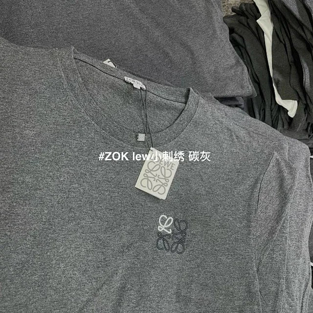 ZOK / 로에베 반팔티 , 로고 자수 차콜그레이