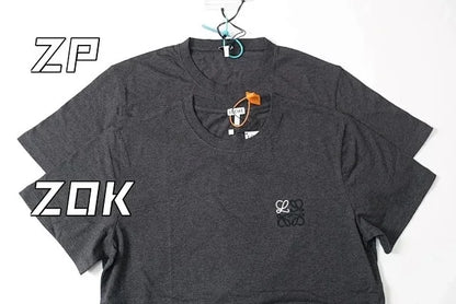ZOK / 로에베 반팔티 , 로고 자수 차콜그레이