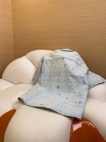 체인2호 / 루이비통 자수 데님 반팔 코트