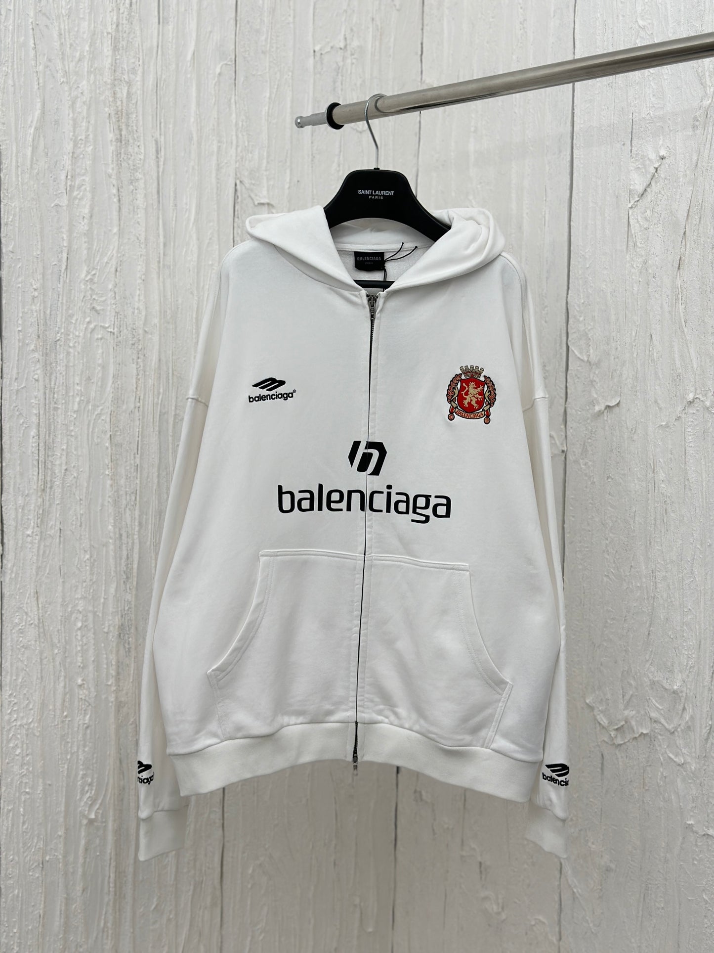체인2호 / Balenciag*/BLCG 파리24 신제품 PARIS SOCCER HOODIE 미디엄 지퍼 후드 후드