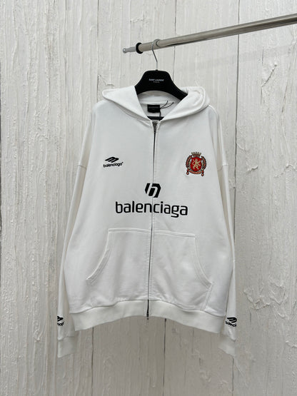 체인2호 / Balenciag*/BLCG 파리24 신제품 PARIS SOCCER HOODIE 미디엄 지퍼 후드 후드