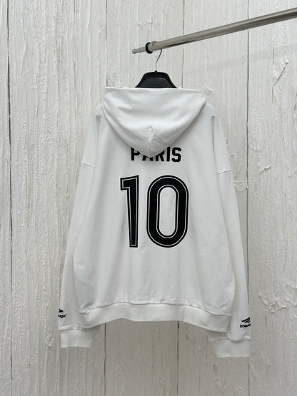 체인2호 / Balenciag*/BLCG 파리24 신제품 PARIS SOCCER HOODIE 미디엄 지퍼 후드 후드