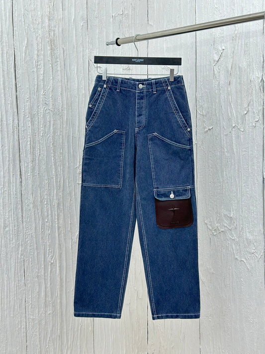 체인2호 / Dio*/디올 24FW 디올 연명 돌섬 포대 캔버스 청바지 긴바지