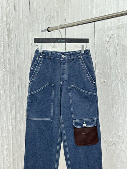 체인2호 / Dio*/디올 24FW 디올 연명 돌섬 포대 캔버스 청바지 긴바지