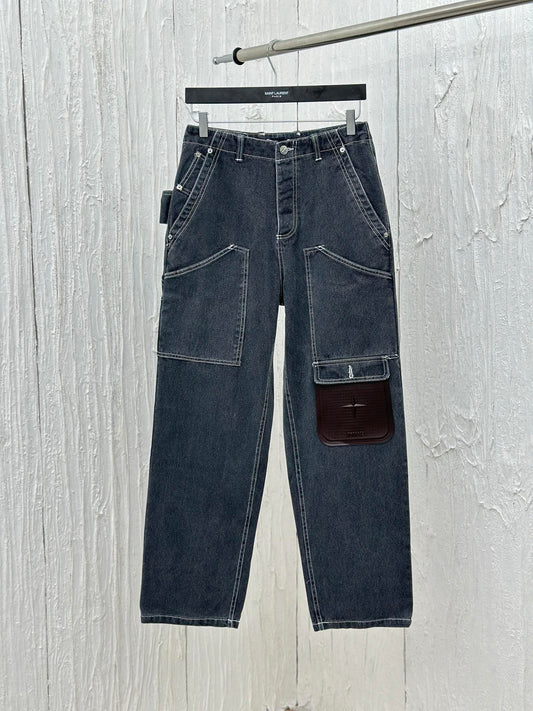 체인2호 /Dio*/디올 24FW 디올 연명 돌섬 포대 캔버스 청바지 긴바지