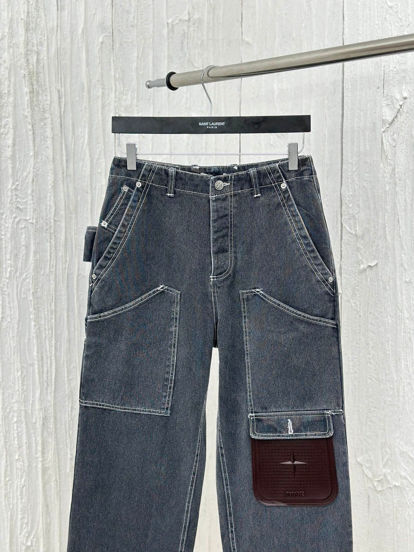 체인2호 /Dio*/디올 24FW 디올 연명 돌섬 포대 캔버스 청바지 긴바지
