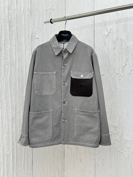 체인2호 /Dio* X Stone/24FW 디올 연명 돌섬 포주머니 캔버스 데님 재킷 셔츠 코트