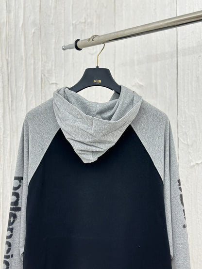 체인2호 /Balenciag*/파리 BLCG24fw 새로운 프린트 손으로 그린 낙서 연마 합색 후드 긴 소매