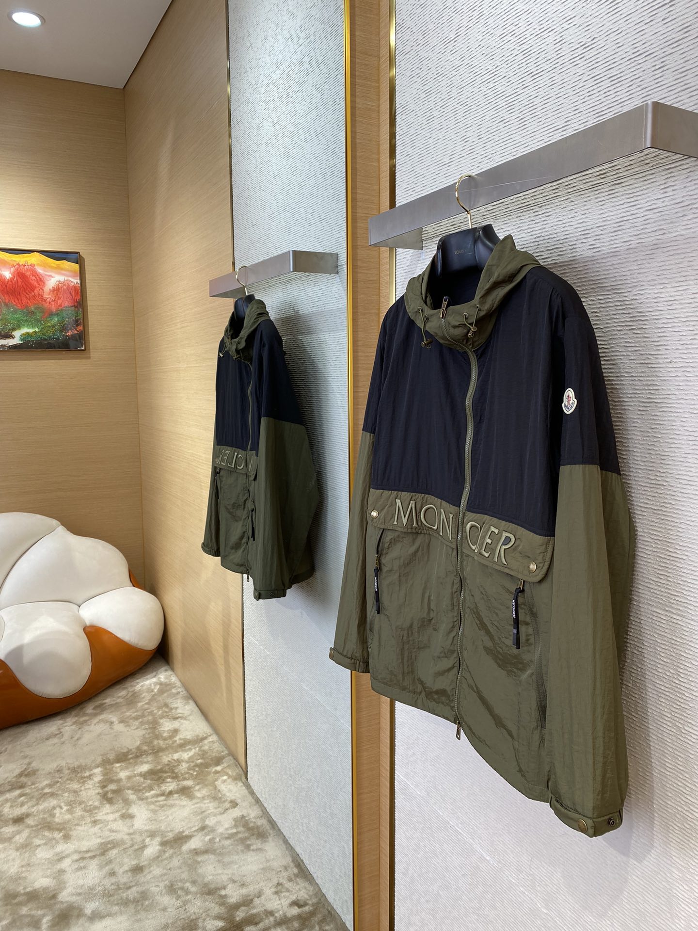 체인2호 / MONCLER 입마개 로고 후드 코트
