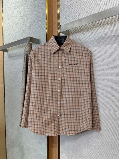 체인2호 / MIUMIU 체크 자수 셔츠