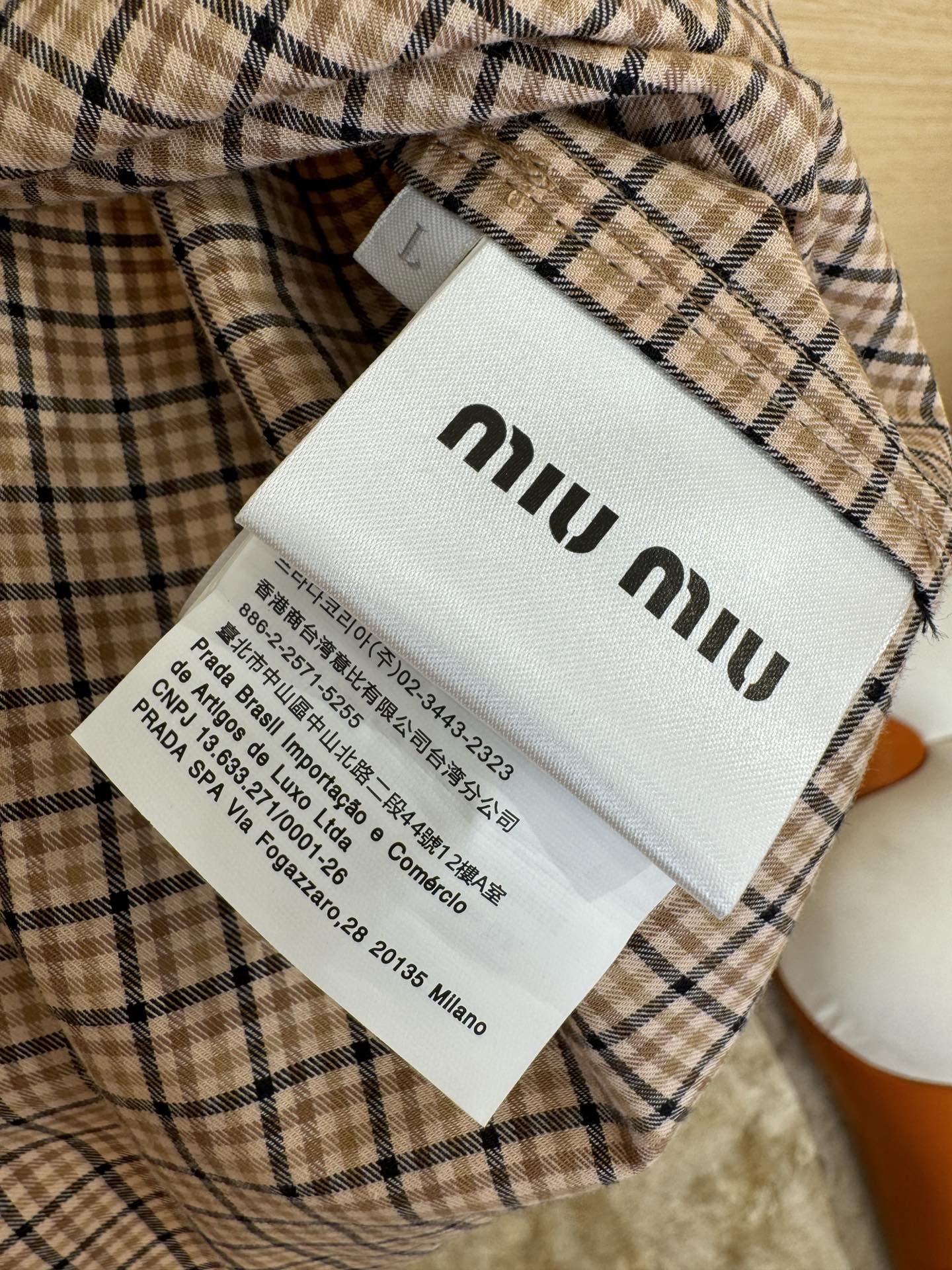 체인2호 / MIUMIU 체크 자수 셔츠