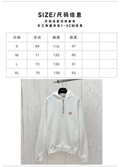 체인2호 / 디올24 신상 하트 로고 자수 반지퍼 후드 후드