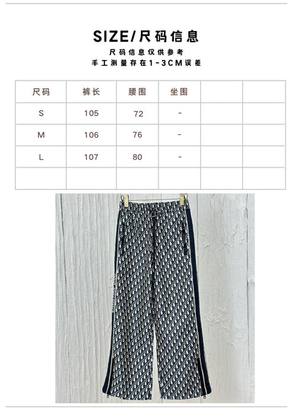 체인2호 / 디올 24 올가을 신상 밴딩 Oblique 자카드 원단 클래식 캐주얼 롱 팬츠