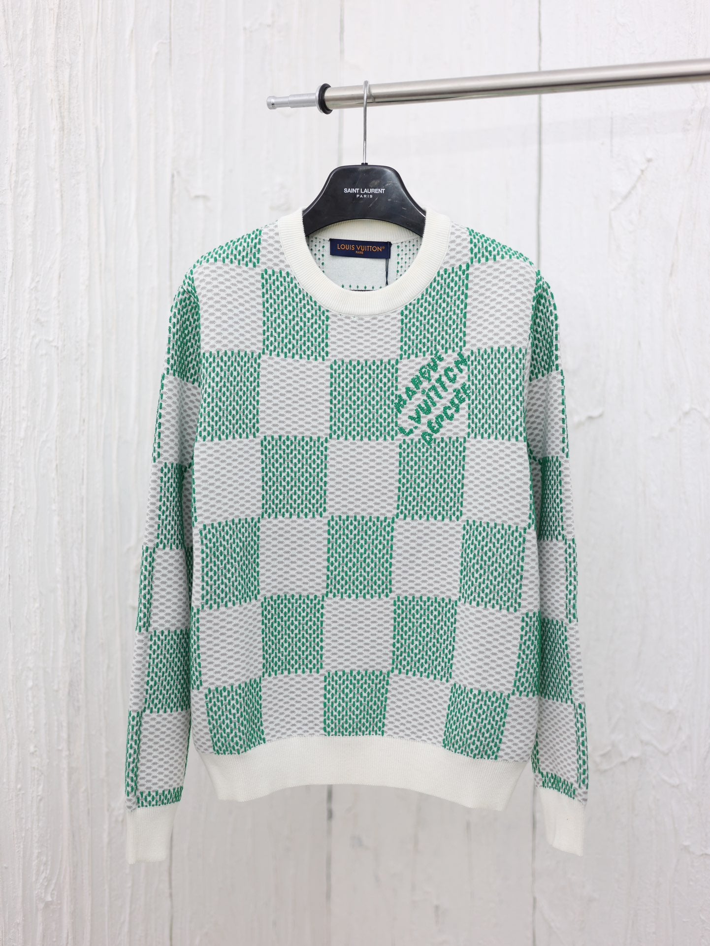 체인2호 / 루이 24AW 바둑판 모직 블라우스