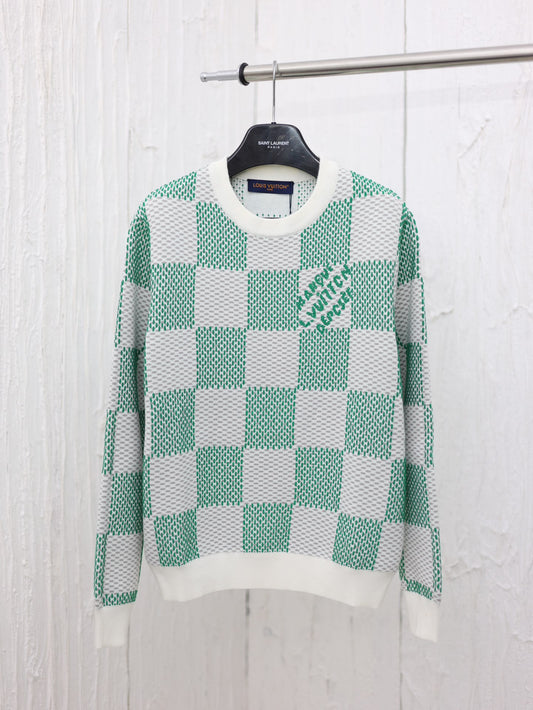 체인2호 / 루이 24AW 바둑판 모직 블라우스