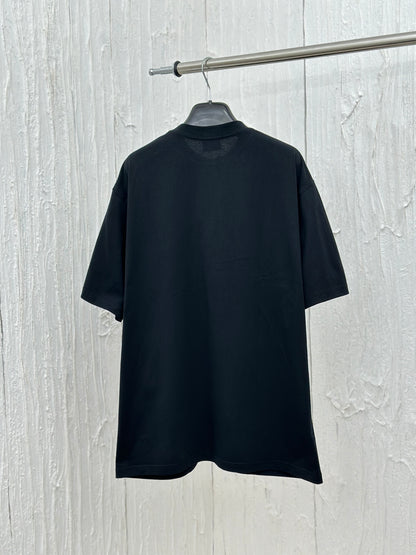 Balenciag 24AW 가을/겨울 워킹 크라운 keep calm 균열 프린트 반팔 티셔츠