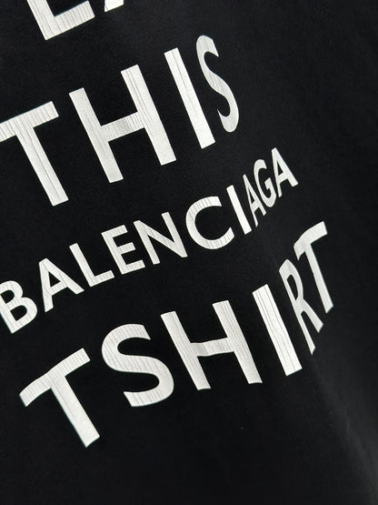 Balenciag 24AW 가을/겨울 워킹 크라운 keep calm 균열 프린트 반팔 티셔츠