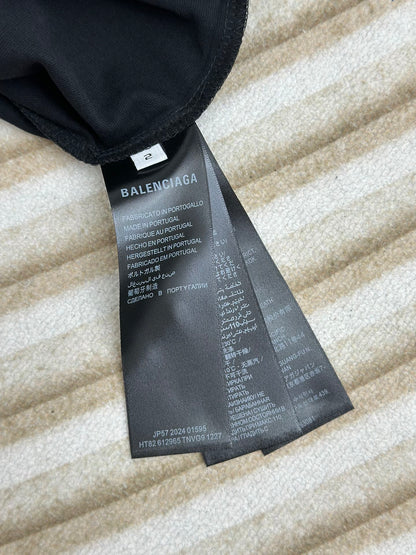 Balenciag 24AW 가을/겨울 워킹 크라운 keep calm 균열 프린트 반팔 티셔츠