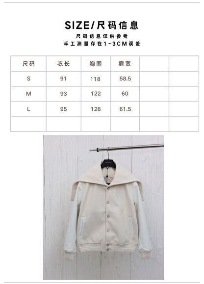 체인2호 /루이24 신상  터틀넥 소매 접합 야구복 외투