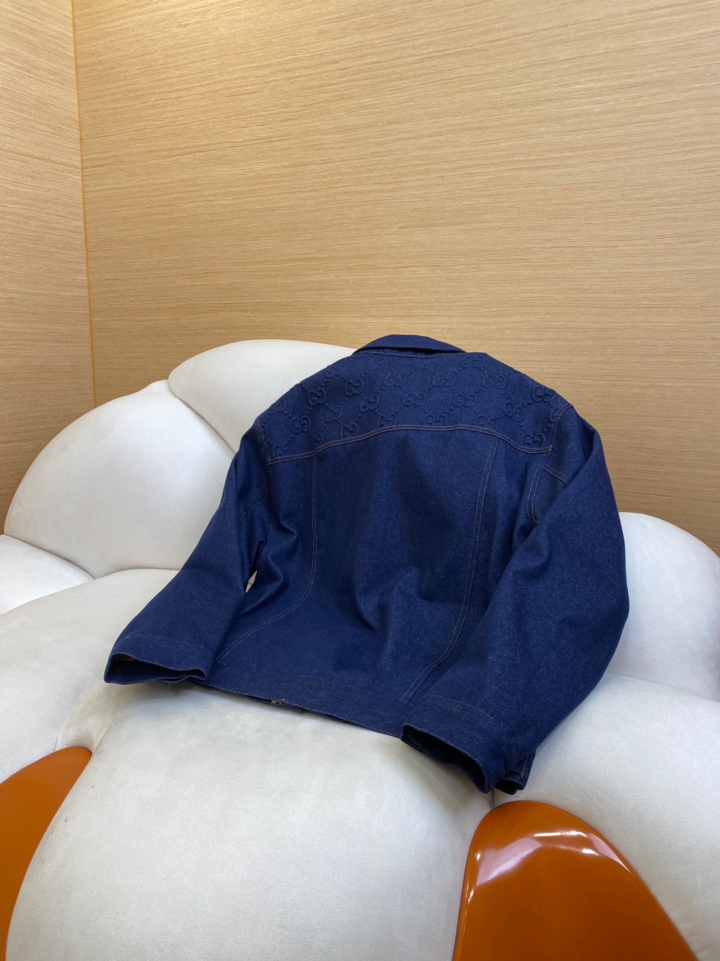 체인2호 /구찌 자카드 데님 코트
