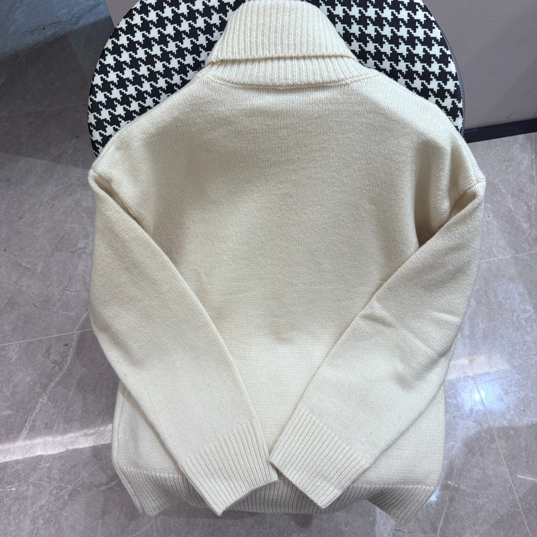 체인2호 / Ami 봄 신상 라운드 니트 커버 터틀넥 스웨터