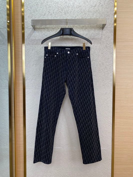 체인2호 /디올 엠보 데님 롱 팬츠