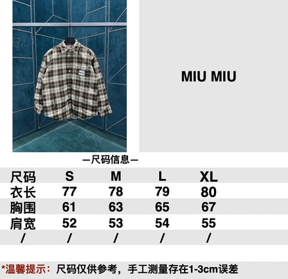 타일공장/미우미우 24ss 신상 카색 체크 면복