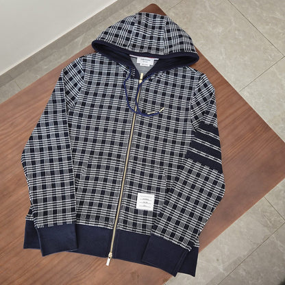 GTR/톰브라운 체크 지퍼 코트