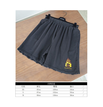 GTR/발렌시아가 남성 파이어워싱 반바지