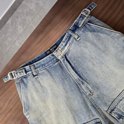 GTR/발렌시아가 남성 탈부착 가능한 멀티포켓 작업복 청바지