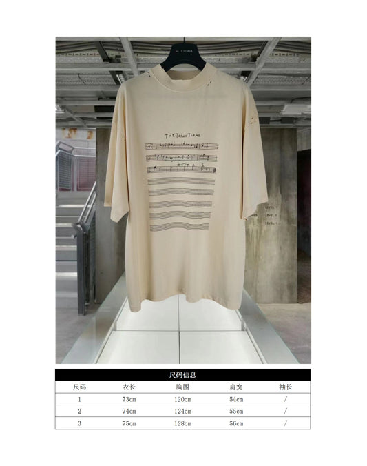 GTR/발렌시아가 남성 음표 반팔
