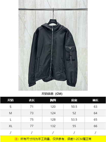 체인2호/프라다 남성 팔 주머니 후드 비행 재킷
