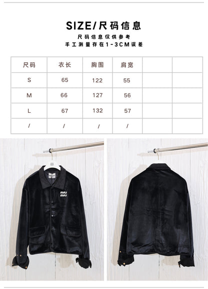 체인2호/미우미우 남성 벨벳 패치 재킷 코트