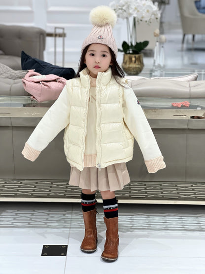 AA/몽*레어 여아 베이지색  조끼 패딩