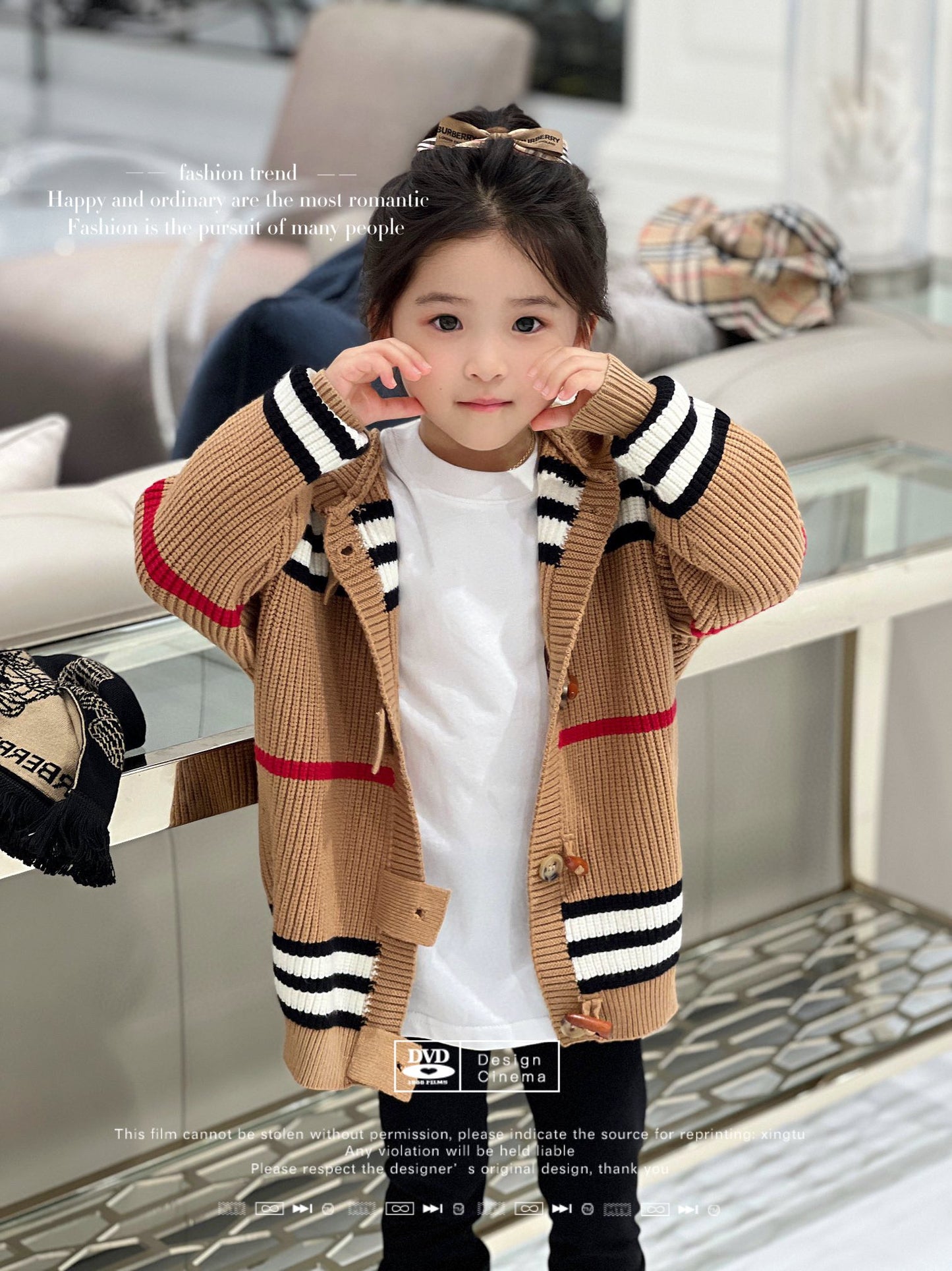 AA/버버리 아동 카키 니트 카디건
