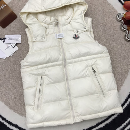 AA/몽*레어 아동 후드 조끼 패딩 화이트