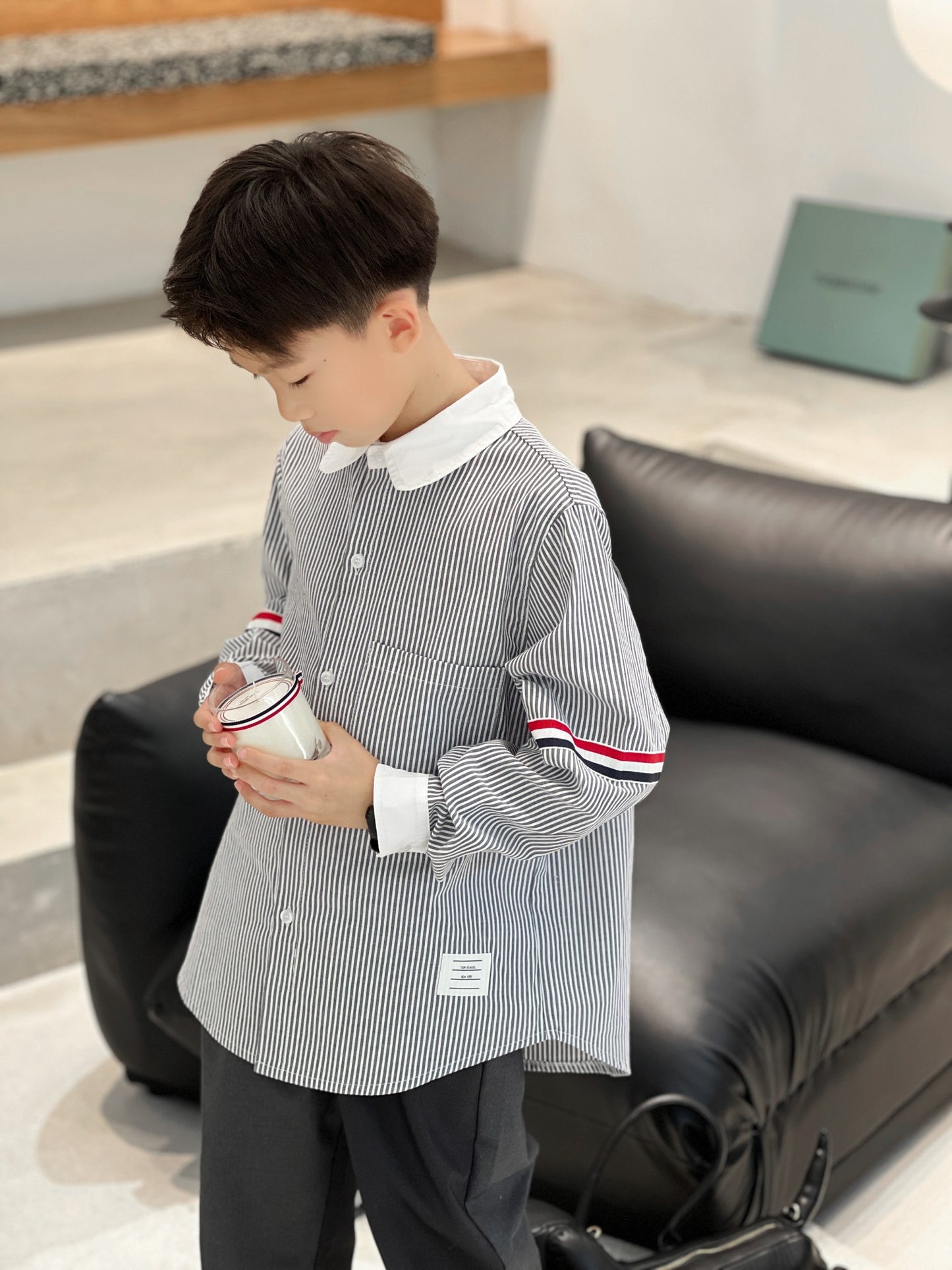 AA/톰브라운 아동 스트라이프 컬러 셔츠