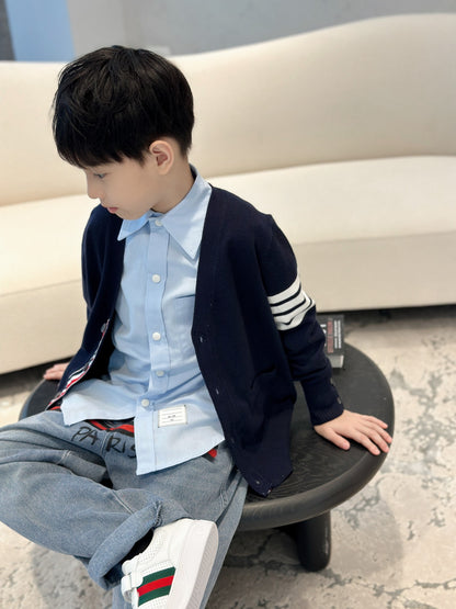 AA/톰브라운 아동 니트 가디건 네이비