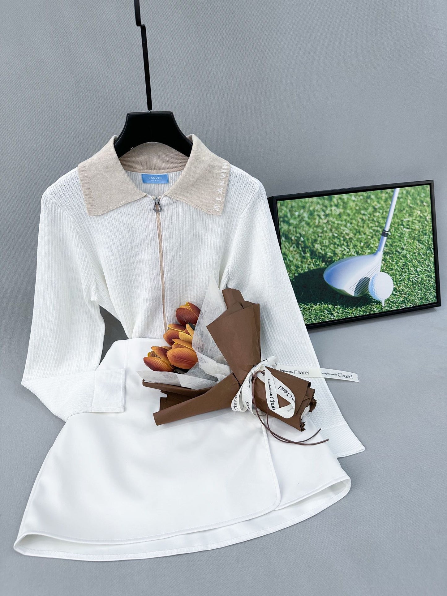 마이골프 /LANVIN BLANC 여성 니트 가디건