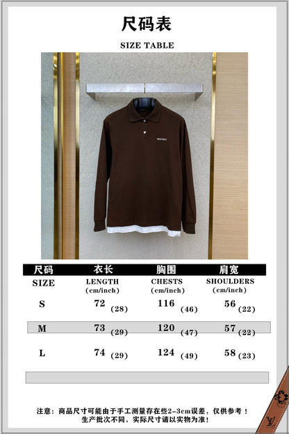 체인2호/미우미우 여성 로고 자수 긴팔 폴로 셔츠