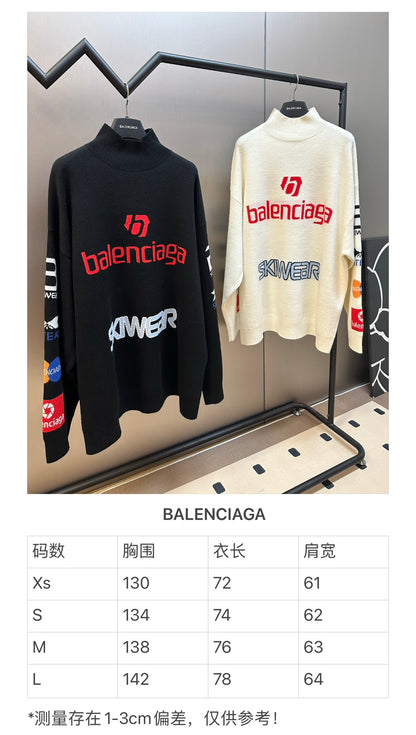 체인2호/발렌시아가 남여 양털 터틀넥 스웨터